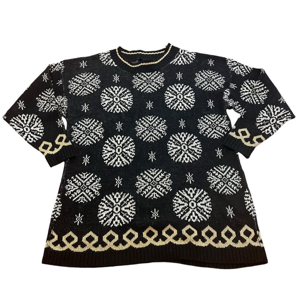 Vintage Trimmings Sweater‎  Pullover Snowflake Holiday Oversized Women’s Size M